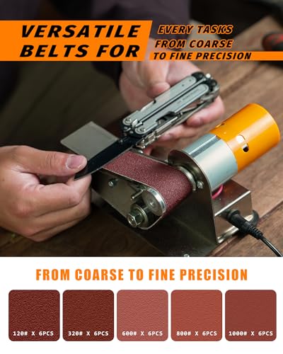 Mini Belt Sander, Electric Small Sander Knife Sharpener, 6.7"x6.9"x4.9" - size: 6.7"x6.9"x4.9"