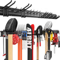 Garage Tool Organizer Wall Mount 66 inches with 13 Adjustable Heavy-Duty Hooks, Garage Organization, Garden Tool Storage Rack, Yard, and Shed, Holds Up to 520 lbs - size: 66" | 4 Panels + 13 Hooks
