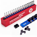 Olsa Tools 3/8-Inch Socket Organizer Rail with Locking Caps, Blue - color: Blue, size: 3/8-Inch Drive