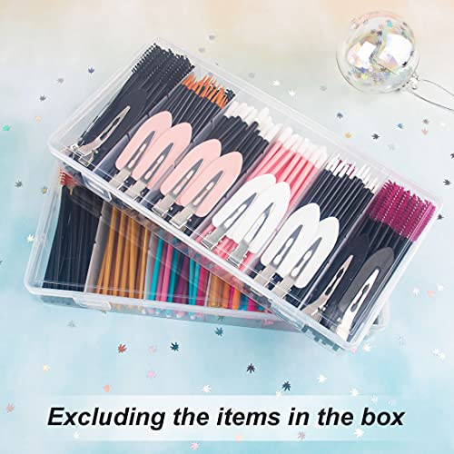 clear visible plastic storage box cosmetic tools storage box makeup tools fishing tackle accessory box organizer jewelry screws hardware accessories organizer box (2Pack) - size: 2Pack