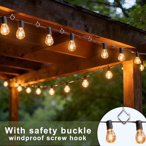 100 Pcs 304 Stainless Steel Eye Screw Hooks for Hanging Heavy Duty.Windproof Ceiling Hooks for Hanging Plants,Cup,Wind Chime,Bird Feeders,Christmas String Lights at Indoor&Outdoor 2.2 Inch - size: 100 PCS