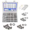 newlng 1065pcs M2 M3 M4 M5 Screws Bolts and Nuts Flat Button Hex Socket Washers Assortment Kit and Wrench Allen Head Machine Screws,for Metal DIY Projects,Tools & Equipment Maintenance - size: B-M2345