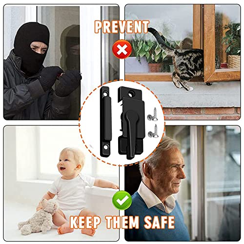 Window Sash Locks for Vertical Horizontal Sliding Window Double Hung Window - color: 10Pcs Black