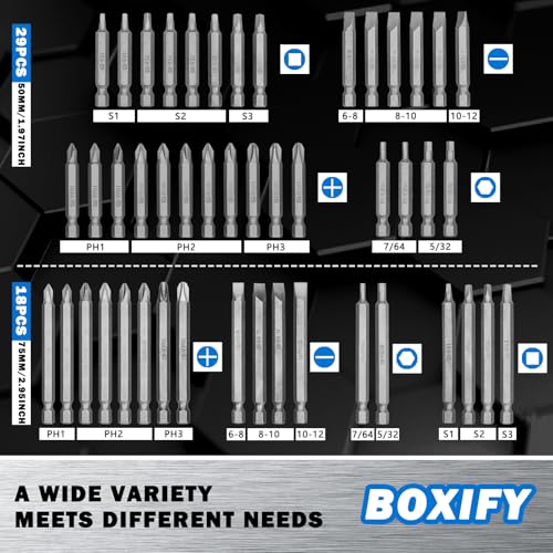 208-Piece Professional Screwdriver Bit Set, 1/4" Hex Shank Chrome Vanadium Steel Driver Bit Set, Includes Security Bits, Nut Driver and Bit Holder - style: 208PCS