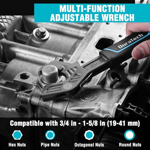 DURATECH 12-Inch Self-Adjusting Wrench, Self-Locking Pipe Wrench - size: 12"