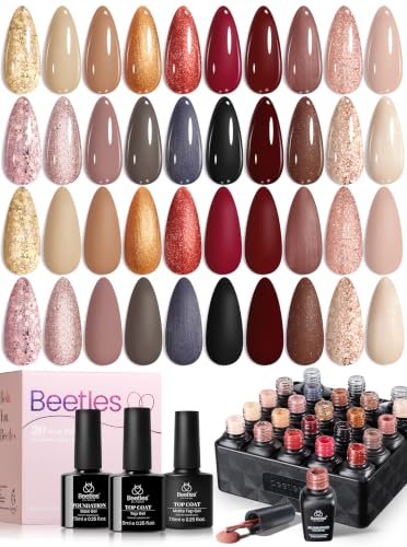 Beetles Fall Gel Nail Polish Set, 20 Colors Warm Mist Gel Polish - color: 0-0 Warm Mist