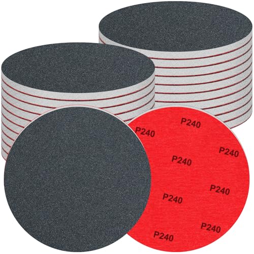 20 Pcs 6 Inch Sanding Sponge Disc Set, 240 Grit Hook and Loop Foam Sanding Pads, Washable Reusable Sandpaper Assortment for Random Orbital Sander, Wood, Metal, Auto, Wet Dry Finishing - color: 240 Grit, size: 6 Inch
