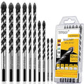 10-Piece Extended Masonry & Concrete Drill Bit Set, Carbide Tips, 1/8"-1/2" - size: 10 pcs 1/8"-1/2" Masonry Drill Bits Set