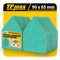 TPmax 100 Pack 90x65mm Detail Sander Sandpaper 40 Grit Compatible with Milwaukee M12 Heavy Duty Hook & Loop Anti Clogging Polyester Film Sheets - size: 40 Grit