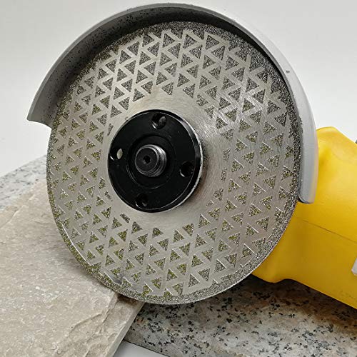 SHDIATOOL 7 Inch Electroplated Diamond Cutting Grinding Disc Fits 7/8" Arbor Both Side Coated Diamond Blade for Granite Marble Diamond Disk Diamond Wheel - size: 7" Both(Bore:22.23)