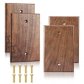 DoubleFill 4 Pcs Walnut Wood Switch Cover,8.2 * 13cm,Brown - color: Brown, size: 13 x 8.2 cm