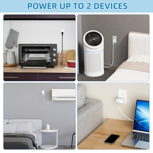 in Wall Cable Management Kit,Recessed Outlet Box for Wall Mount TV, Outlet Relocation Kit for Relocating Unreachable Electrical Outlets,2 AC Outlets,in Wall Extension Cord