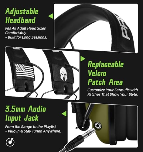 PROHEAR Digital Electronic Shooting Ear Protection 5X Sound Amplification Earmuffs, 23dB NRR Low Profile Noise Reduction Hearing Protection for Gun Range and Hunting, Green - style: Electronic 2.0 - Green