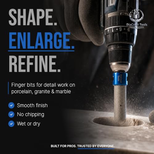16-Piece Diamond Hole Saw Kit – Vacuum-Brazed Diamond Drill Bits for Tile, Porcelain Tile, Ceramic, Granite & Marble – Includes Finger Bits, Dust Guard, Adapter & Carrying Case