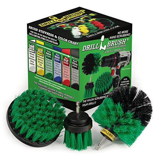 Drill Brush Attachment - Oven Scrubbing Brush Set - Air Fryer Cleaning Tool - color: Green