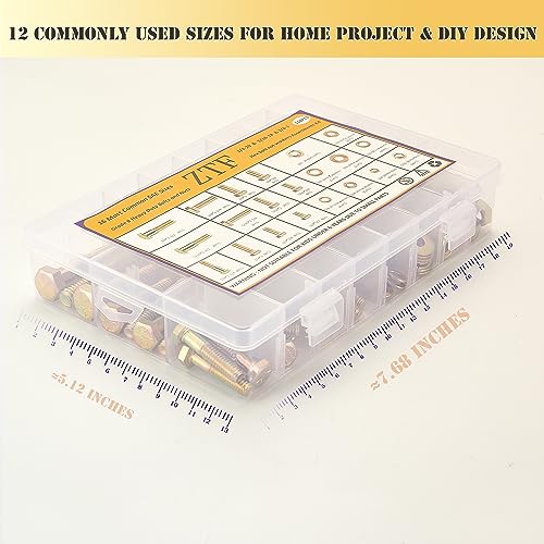ZTF Bolts and Nuts Assortment Kit，1/4-20 5/16-18 3/8-16 SAE Nuts and Bolts - style: gold-1/4-20 5/16-18 3/8-16 Sae bolts