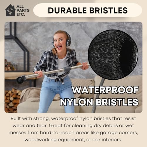 2.5" Dust Brush Attachment Compatible with Shop Vac, Craftsman, and more Wet Dry Vacuum Cleaner Accessory with Nylon Bristles Fits 2-1/2 Inch Hose - for Woodworking, Garage & Workshop Cleaning. - size: Dust Brush