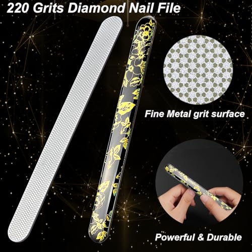 Diamond Nail File with Crystal Nail Shiner Set - color: Golden Rose