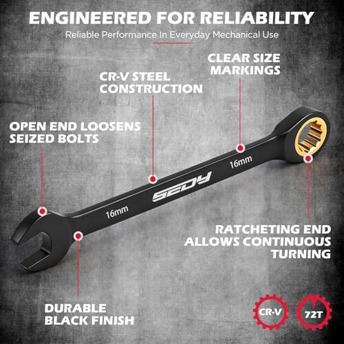 Premium 24-Piece Ratcheting Wrench Set, SAE(1/4-7/8") & Metric(8–19mm) Combination Wrenches, 72-Tooth CR-V Steel with Durable Black Finish, Ratchet Spanners with Roll-Up Tool Pouch for Repair - color: 24-pc Ratcheting (Black Finish)