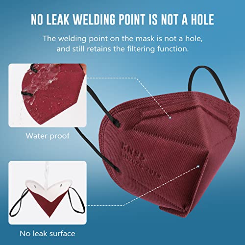 WWDOLL KN95 Face Mask 25 Pack, 5-Layers Breathable Disposable KN95 Masks - color: Red