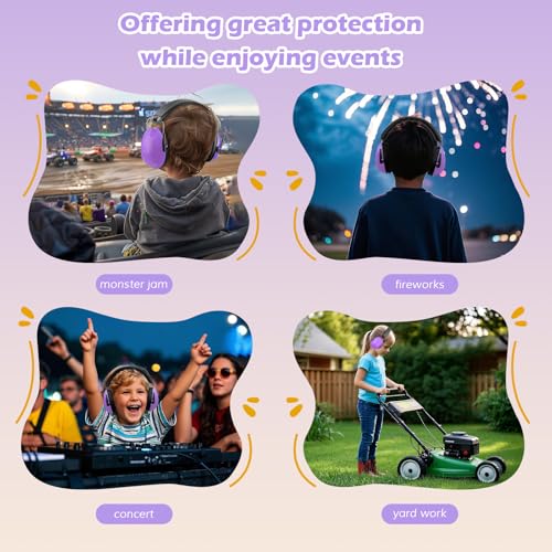 ProCase Noise Cancelling Headphones for Kids/Toddlers SNR 27dB Ear Muffs - color: Purple