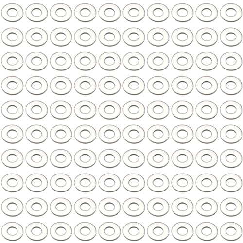 #10 Stainless Steel Flat Washers, 7/32" ID x 1/2" OD, 100 Pack - size: #10 (100)