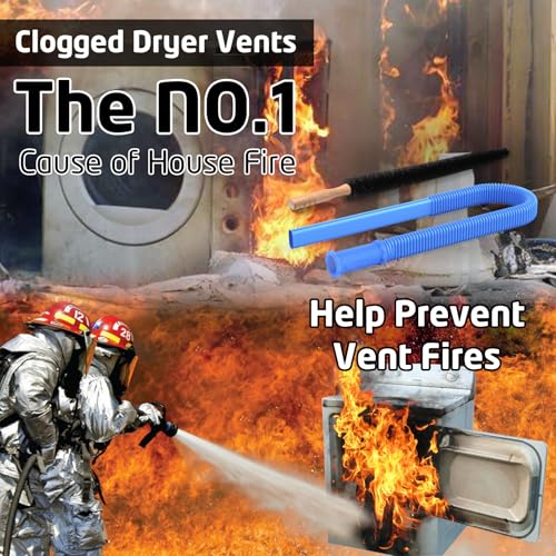PetOde 2Pcs Dryer Vent Cleaner Kit Universal Vacuum Hose Attachment & Brush - color: Blue