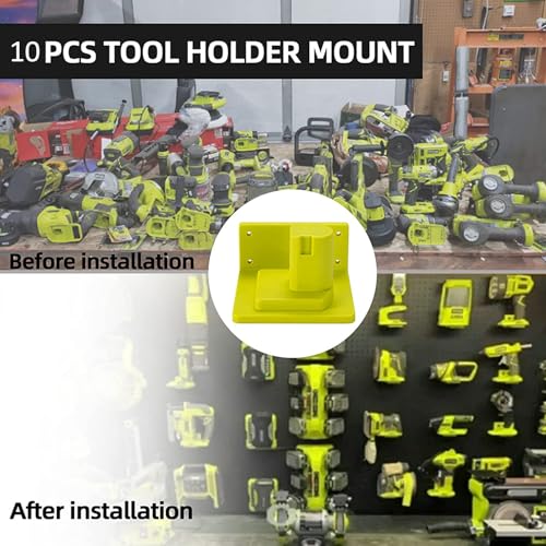 10 Pack Tool Holder Compatible with Ryobi 18V Wall Mount Plastic - size: 10 Pack