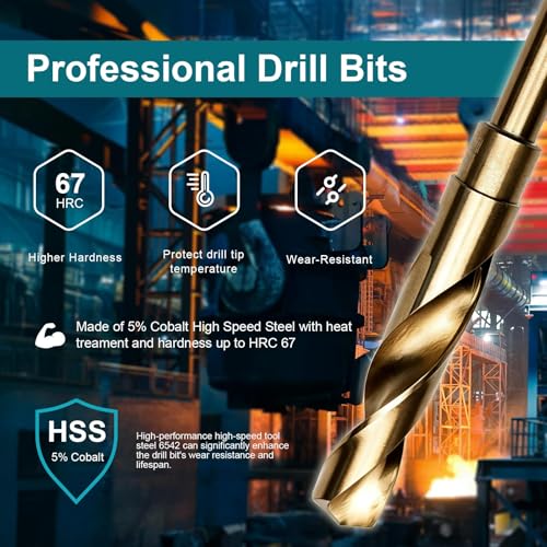 1 Inch Cobalt Drill Bit, M35 HSS Twist Drill Bit, 135° Split Point - size: 1 Inch