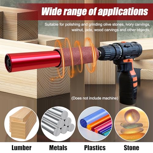Handheld Spindle Sander Adapter for Power Drill, Portable Sanding Drum, Universal Hexagonal Attachment for Power Drill Chuck
