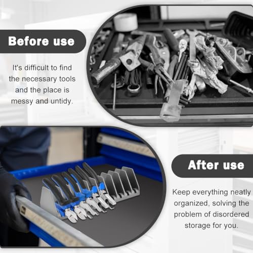 2Pcs Plier Organizer Rack, 10 Slot Pliers Holder and Cutter Organizers Ratchet Organizer Wrench PlierRack for Tool Storage, ToolBox Drawer Organizers