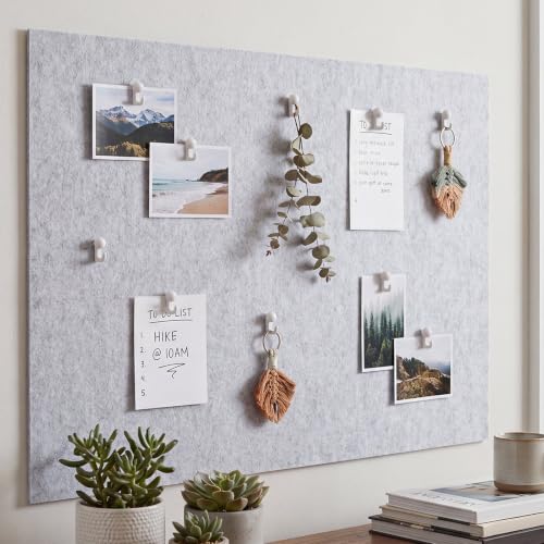 Jetec 30 Pieces Metal Push Pin Hangers Pin Wall Hooks Picture Hanging Picture Nails Frame Oil Painting Hooks on Wooden or Fabric Wall for Home or Office (White) - color: White