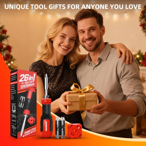 SHARDEN Multi ScrewDriver Set 26 in 1 All in One Adjustable Screw Driver - color: Red, size: Extendable-NonRatchet