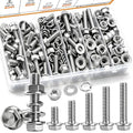 mankk 200PCS Flange Head Bolts Assortment Kit M8x1.25 Bolt (Length 16/20/25/30/35mm) Metric Bolt Stainless Steel Hex Head Bolts and Serrated Flange Nuts Kit Full Thread M8 Bolt - color: Silver-200PCS M8