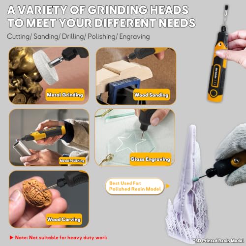Resin Drill 3D Printed Resin Cured Sanding and Polishing Tool Kit - size: 3.6V