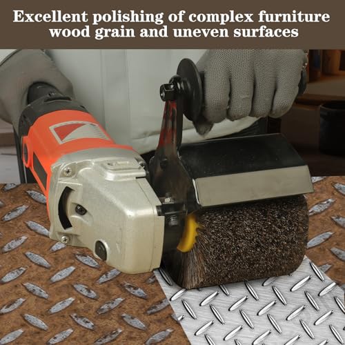 Shinboc 4.7x4 Inch Surface Conditioning Tool, Horse Hair Abrasive Wheel - style: Horse Hair Abrasive