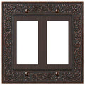 Amerelle 43RRVB English Garden Wallplate, 2 Rocker, Cast Metal, Aged Bronze, 1-Pack - color: Aged Bronze, size: 2 Rocker