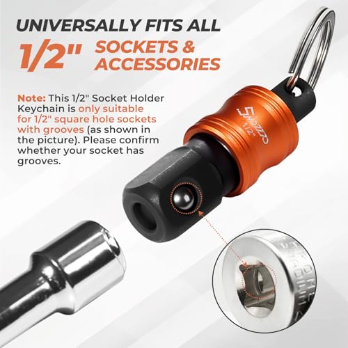 1/2" Socket Holder Keychain 3PCS Set,Drive Quick-Release & Lock Organizer - size: 3PCS-1/2'