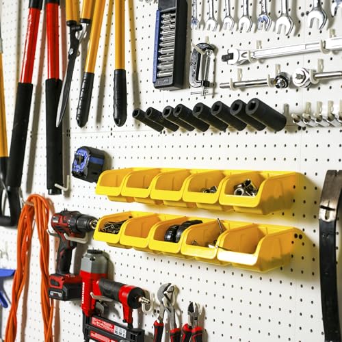 WallPeg Peg board Bin Kit - Kit PB-4 - Pegboard Accessories for Garage Storage & Tool Organizer - Workbench Bins Pegboard Accessories