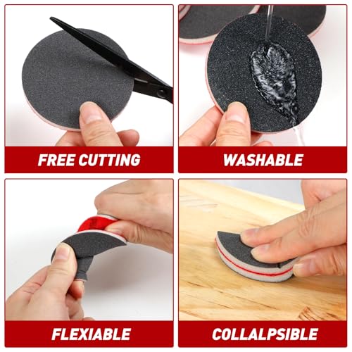 48 Pcs 3 inch Sanding Sponge Disc Set, 2500 Grit Hook and Loop Foam Sanding Pads, Washable Reusable Sandpaper Assortment for Wood, Metal, Auto, Wet Dry Finishing - color: 2500 Grit, size: 3 Inch