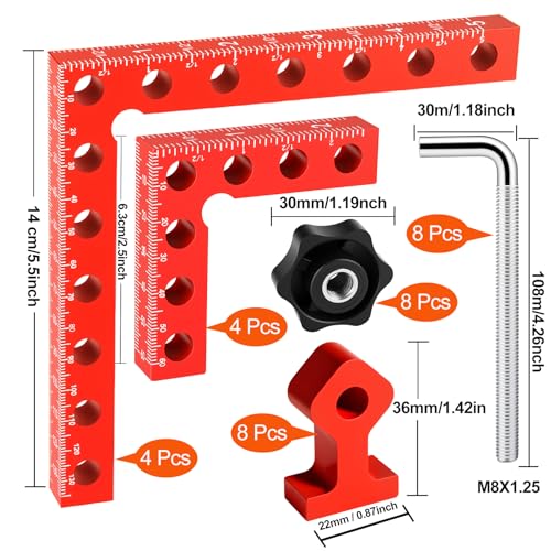 8 Pack Corner Clamp for Woodworking, 90 Degree Right Angle Clamp