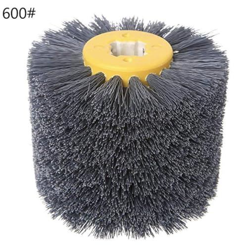 SIGNI Abrasive Nylon Drawing Wheel Drum Burnishing Polishing Brush for wooden furniture floor polishing 120X100mm 600 Grit 1pack - size: 600 Grit, Black