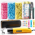 smseace 2020Pcs Heat Shrink Butt Connector,Solder Seal Wire Connectors Kit,Heat Gun and Crimping Tool Pack in Exquisite handbag 22-10AWG Waterproof Electrical Wire Crimp Connectors - size: 2020Pcs