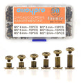 90 Sets Chicago Screws Assorted Kit 6 Sizes Bronze Leather Rivets 3/16(5mm) Screw Rivets Phillip Head Book Binding Posts Nail Rivet Chicago Bolts for DIY Leather Craft Bookbinding (5 x 4,5,6,8,10,12) - size: Bronze-4,5,6,8,10,12