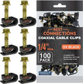 BEST CONNECTIONS Coaxial Cable Clips with Pre-Inserted Screw (1,000 Pack) – Black Single Cable Mounting Clamps for Coax Cable (RG6, RG59) and Ethernet Cable – Cord Fastener/Strain Relief Clip - style: 1,000 PACK