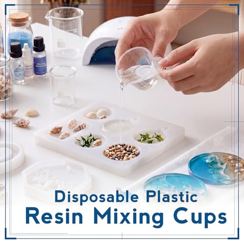 1000 Pcs 40ml Disposable Plastic Resin Mixing Cups Small Dispensing Paint Measuring Cups for Mixing Paint Stain, Epoxy, Resin Jewelry Making Art Crafts DIY