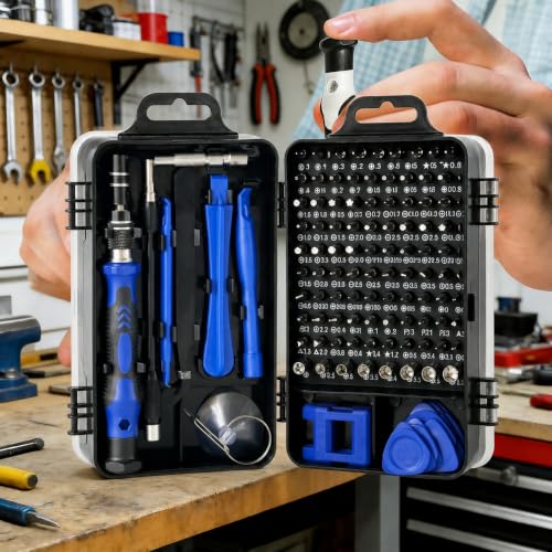 115-in-1 Small Screwdriver Set,Precision Screwdriver Set, Professional Repair Tool Kit for Phone, Computer, Watch, Console, Eyeglass and Electronic, Men Tools Gift Blue - color: Blue