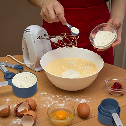 Measuring Cups & Spoons Set, Stackable Cups and Spoons - color: Blue