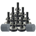 TWIG 8 Pack Adjustable Leveling Feet Furniture Levelers Table Feet Heavy Duty Leg Levelers for Cabinets Sofa Tables Chairs(Support 1320LBs, T-Nut Kit 3/8-16 Thread, Large Base,Black) - color: 8 Sets