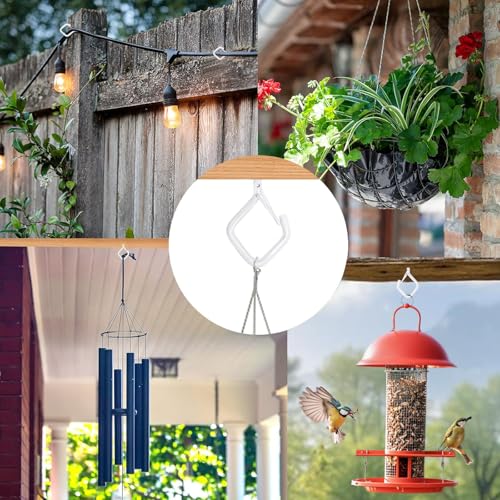 15 Pcs White Eye Hooks Screw Heavy Duty,Ceiling Hooks for Hanging Plants,String Lights,Cup,Wind Chime,Bird Feeders. Plant Hanger Indoor&Outdoor, No Drill Bit Included - color: White, size: 15Pcs